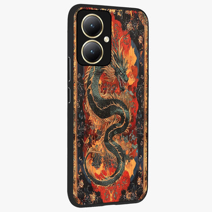 Inferno Dragon Soul Glass Case upright view showcasing intense dragon artwork with fantasy fire theme.