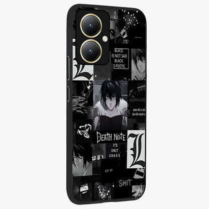 Midnight Chaos Mind Glass Case upright view showcasing expressive abstract artwork with bold dark theme.