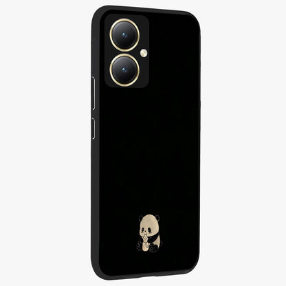 Midnight Panda Love Glass Case upright view showcasing charming panda artwork with playful romantic theme.