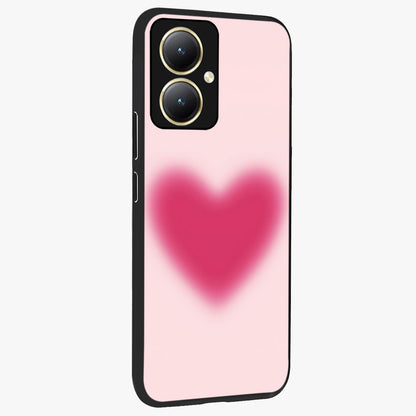 Pink Aura Heart Glass Case upright view showcasing romantic heart artwork with soft pastel theme.