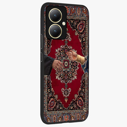 Royal Touch Reach Glass Case upright view showcasing stylish royal inspired artwork with graceful theme.