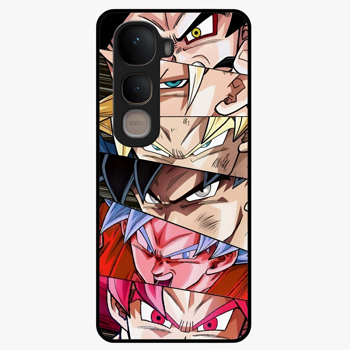 Anime Character Glass Case showing flat back view with vibrant anime artwork and glossy glass finish.