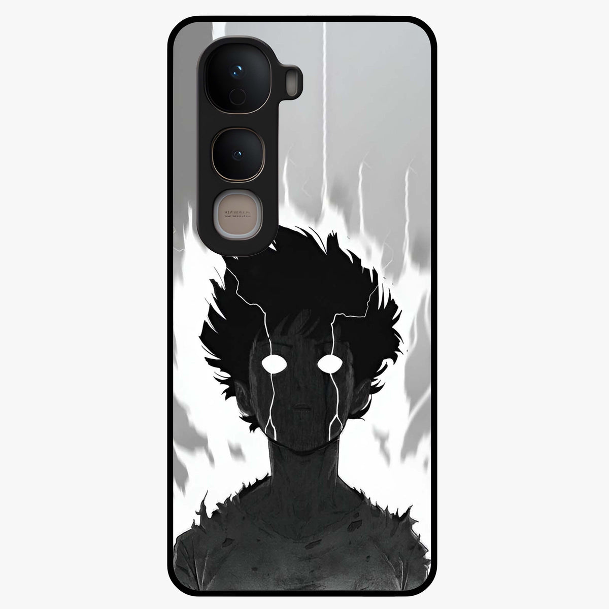 Awakened Inner Rage Glass Case showing flat back view with intense artistic artwork and glossy glass finish.