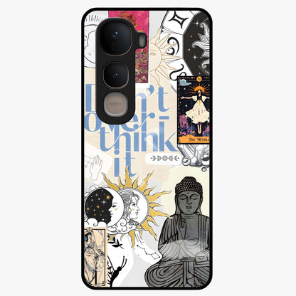 Ethereal Thoughts Glass Case showing flat back view with dreamy artistic artwork and glossy glass finish.