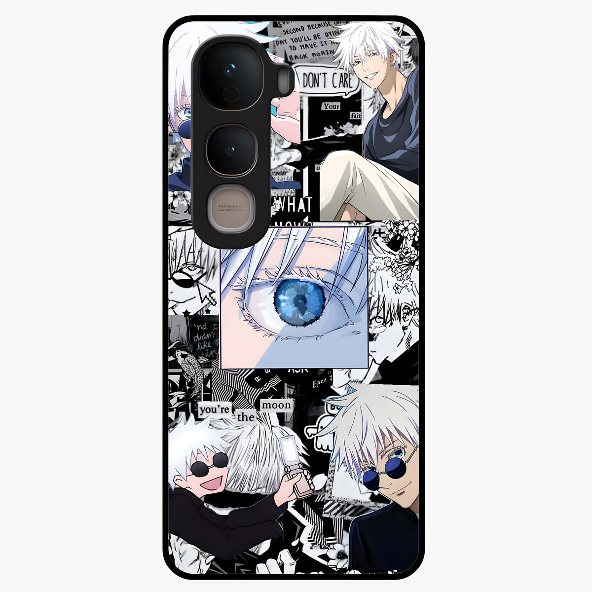 Infinity Sorcerer Chaos Glass Case showing flat back view with mystical sorcerer themed artwork and glossy glass finish.