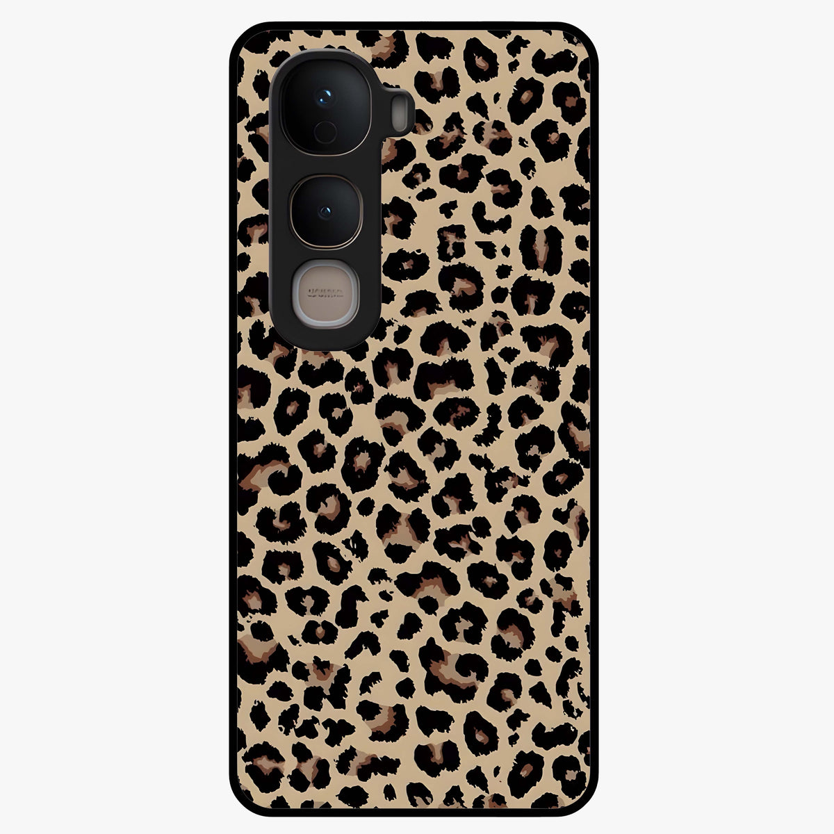Savage Chic Pattern Glass Case showing flat back view with stylish patterned artwork and glossy glass finish.