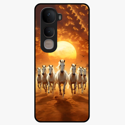 Wild Sunset Majesty Glass Case showing flat back view with majestic sunset landscape artwork and glossy glass finish.
