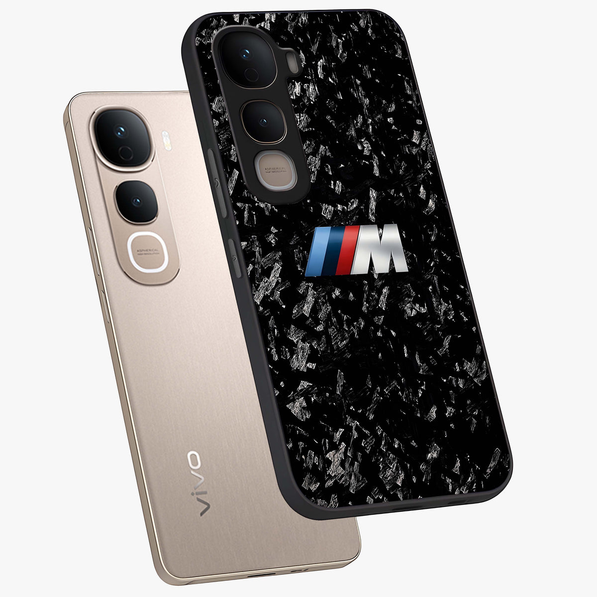 Carbon Speed Mark Glass Case displayed in angled mockup highlighting racing inspired carbon design and sleek aesthetic style.