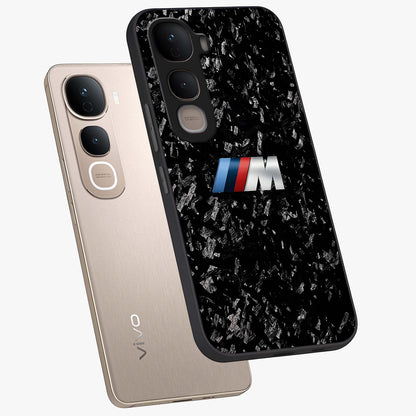 Carbon Speed Mark Glass Case displayed in angled mockup highlighting racing inspired carbon design and sleek aesthetic style.