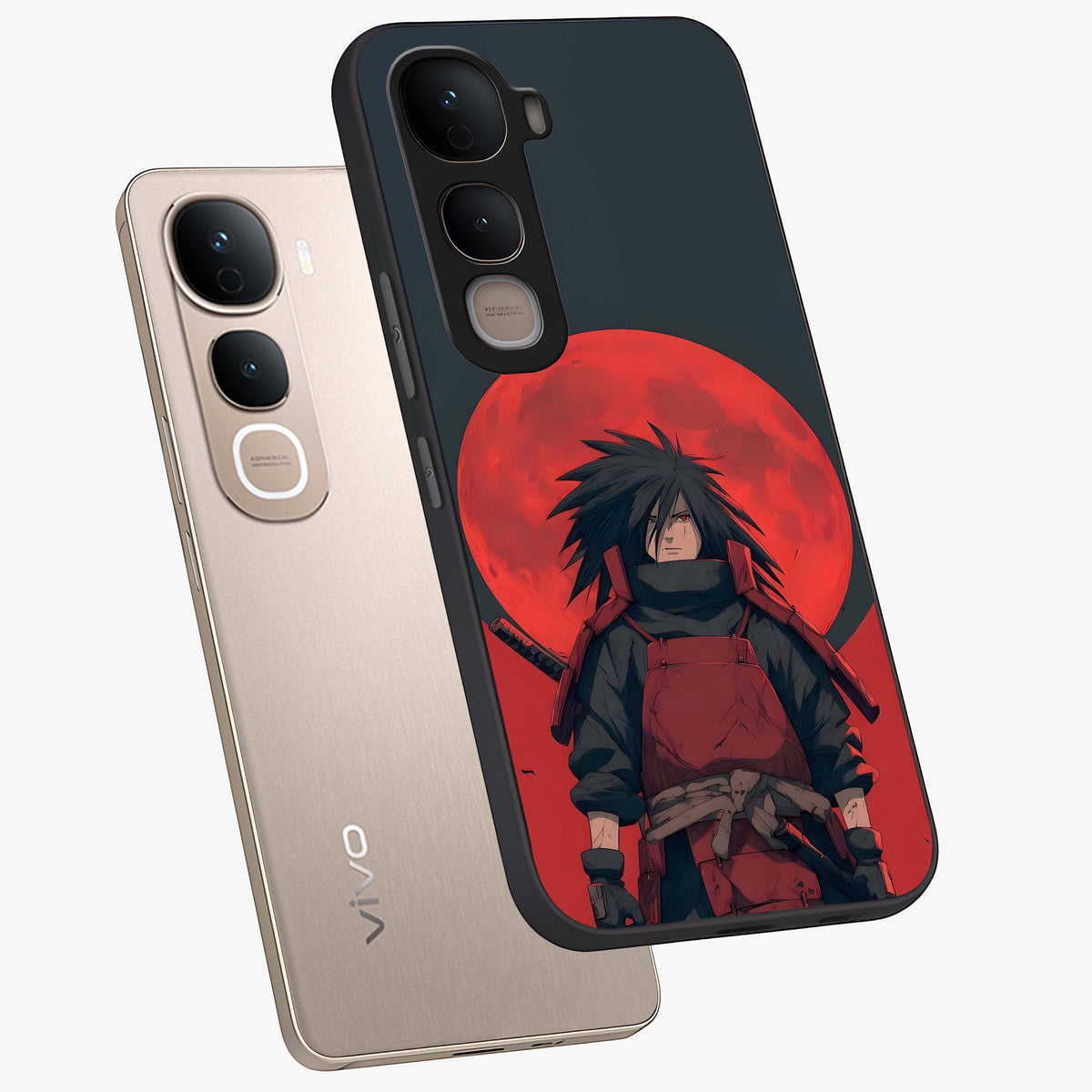 Crimson Moon Warlord Glass Case displayed in angled mockup highlighting dramatic crimson moon design with fantasy aesthetic.