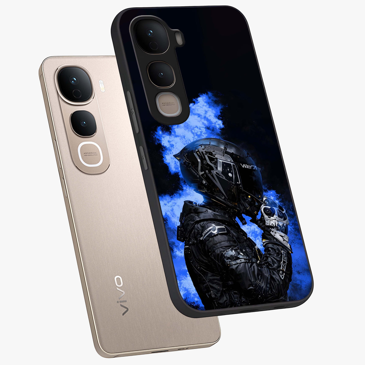 Cyber Sentinel Protocol Glass Case displayed in angled mockup highlighting digital cyber design with sci-fi aesthetic style.