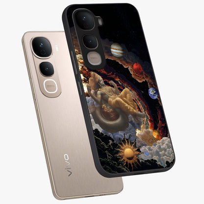 Galactic Divine God Glass Case displayed in angled mockup highlighting powerful celestial deity illustration with galactic aesthetic.