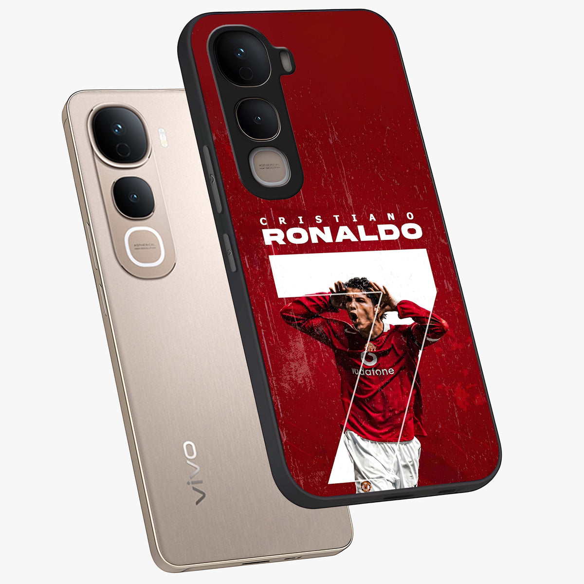 Goal Celebration Legacy Glass Case displayed in angled mockup highlighting energetic sports celebration design with bold athletic theme.