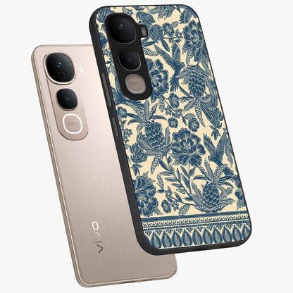 Heirloom Wild Bloom Glass Case displayed in angled mockup highlighting botanical bloom design with classic aesthetic style.