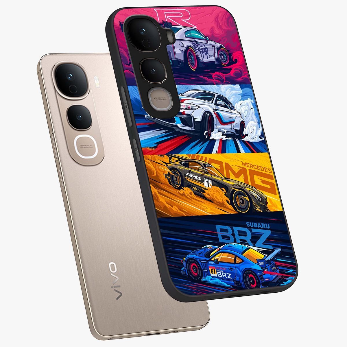 JDM Sports Car Glass Case displayed in angled mockup highlighting sleek Japanese racing car design with automotive aesthetic.