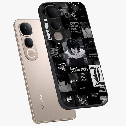 Midnight Chaos Mind Glass Case displayed in angled mockup highlighting chaotic artistic design with dramatic midnight aesthetic.