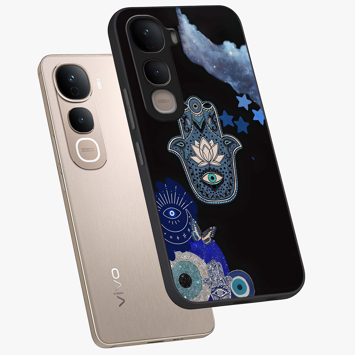 Mystic Hand Aura Glass Case displayed in angled mockup highlighting magical aura design with spiritual aesthetic style.