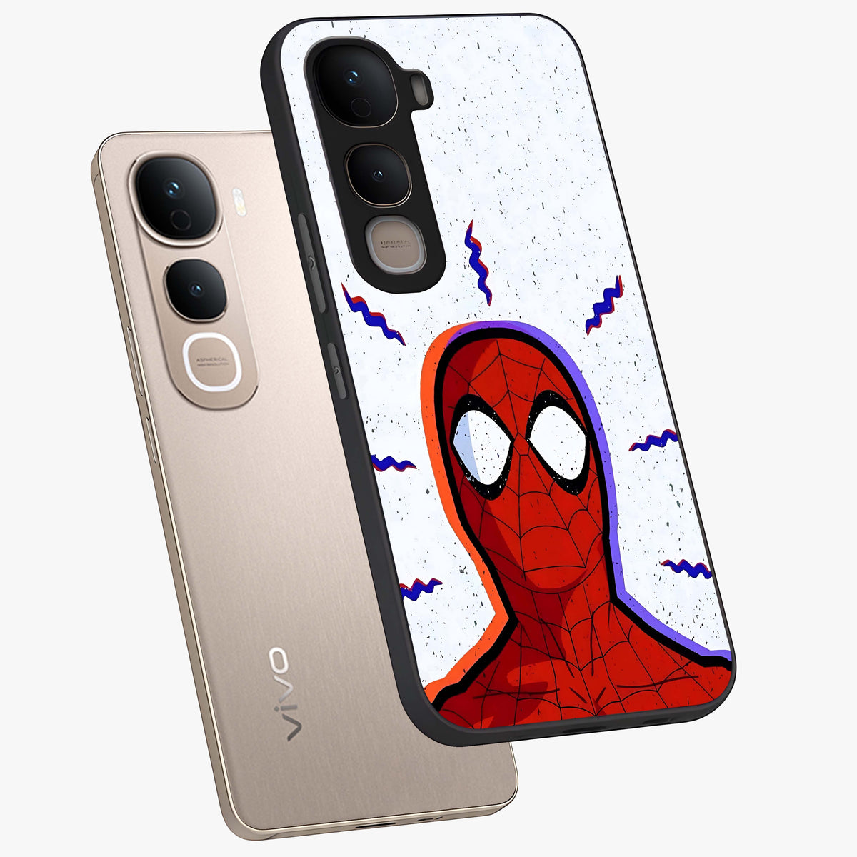 Omg Spiderman Glass Case displayed in angled mockup highlighting dynamic hero illustration with action comic aesthetic.