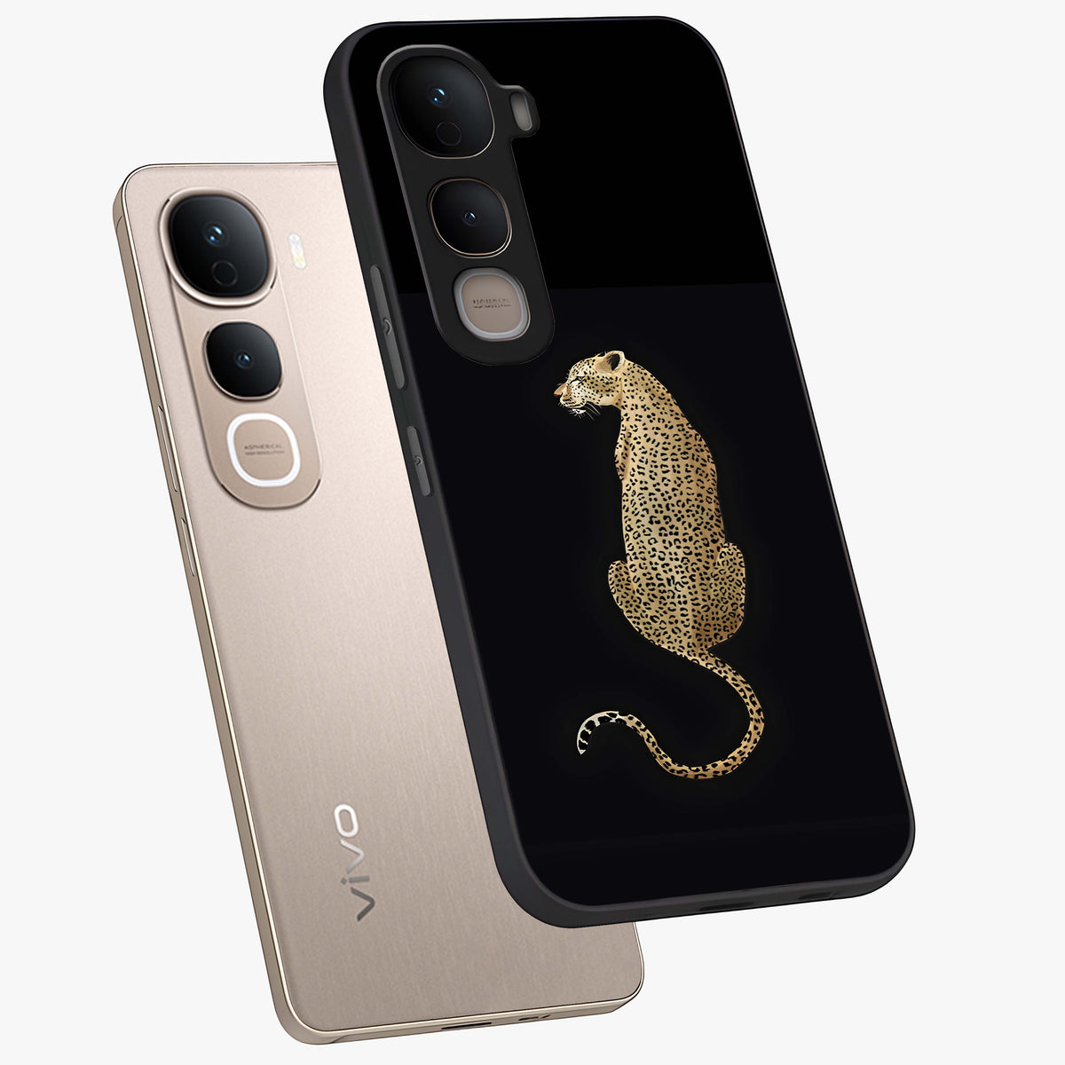 Regal Leopard Glass Case displayed in angled mockup highlighting powerful animal illustration with stylish wild aesthetic.