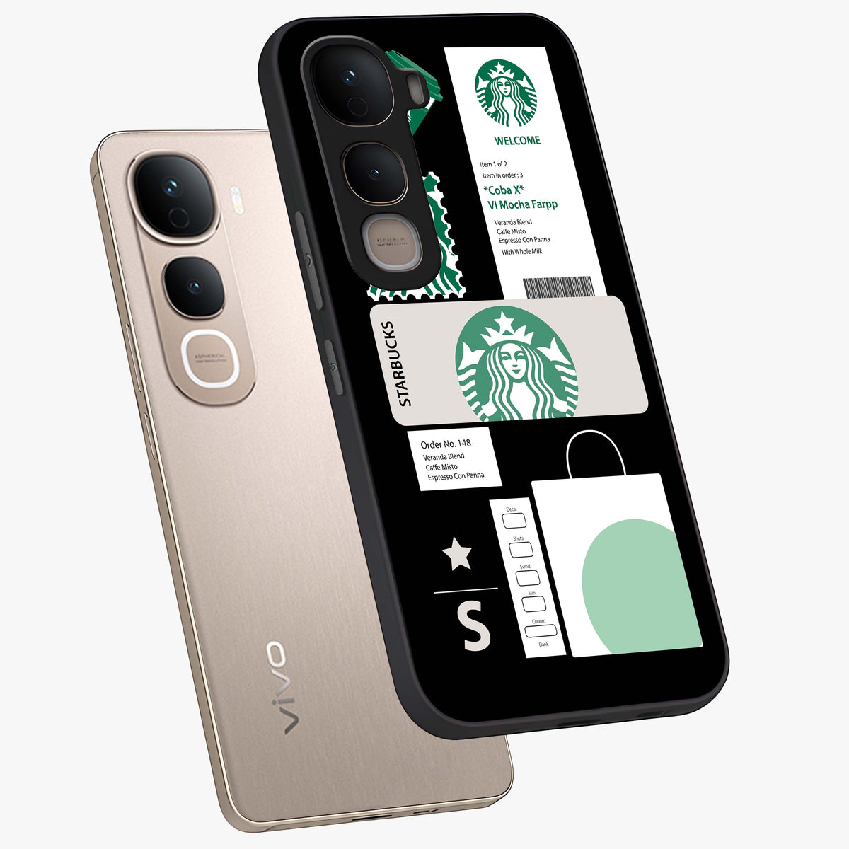 Starbucks Mocha Glass Case displayed in angled mockup highlighting stylish mocha themed design with cozy café aesthetic.