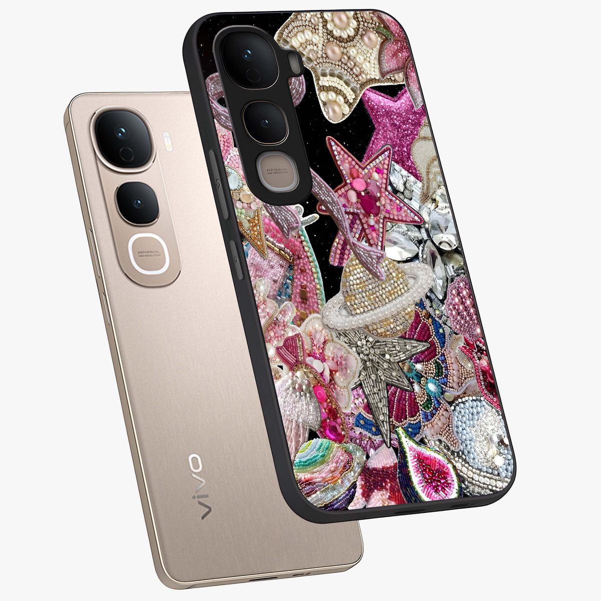 Starlit Jewel Dream Glass Case displayed in angled mockup highlighting glowing celestial jewel design with dreamy aesthetic.