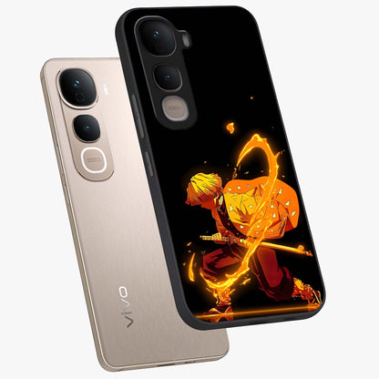 Thunder Flame Execution Glass Case displayed in angled mockup highlighting dramatic fire themed design with intense fantasy aesthetic.