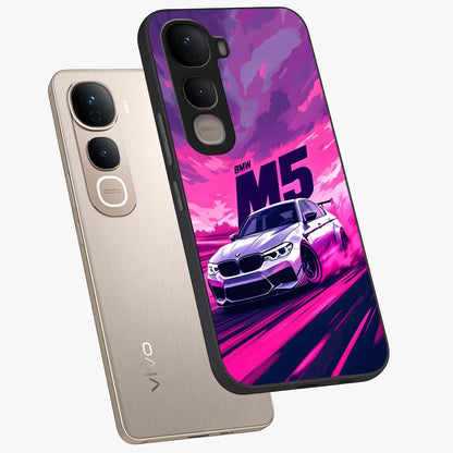 Velocity Drift Pulse Glass Case displayed in angled mockup highlighting dynamic drift design with sporty automotive aesthetic.