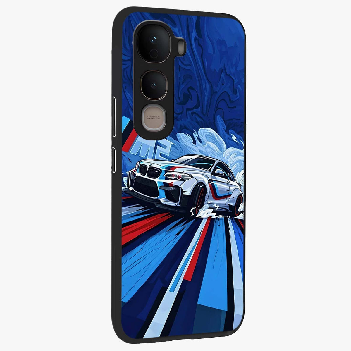 Drift Power Rush Glass Case upright view showcasing high speed racing artwork with bold automotive theme.