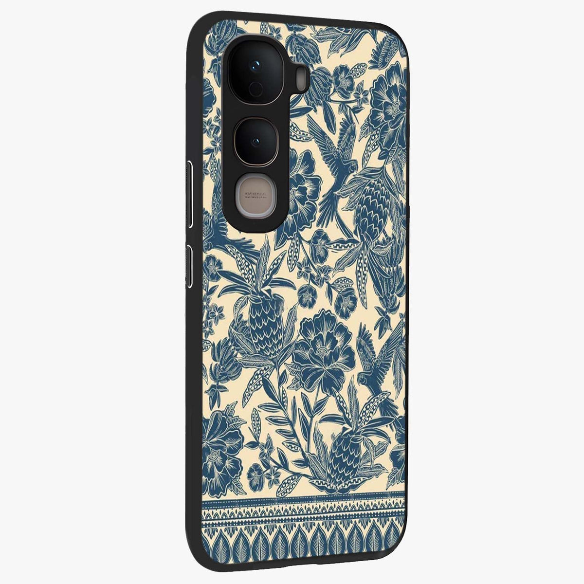 Heirloom Wild Bloom Glass Case upright view showcasing delicate wildflower artwork with timeless floral theme.