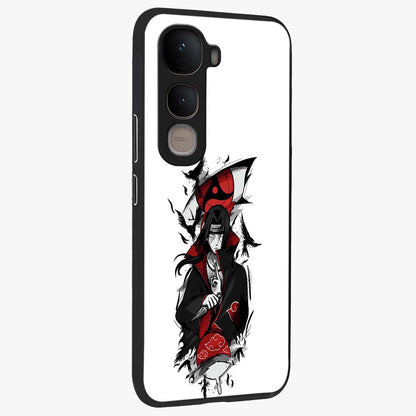 Itachi Limited Edition Naruto Anime Glass Case upright view showcasing intense anime artwork with powerful character theme.