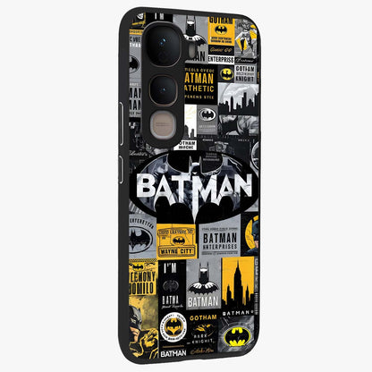 Knight Gotham Rise Glass Case upright view showcasing bold vigilante themed artwork with gothic city vibe.