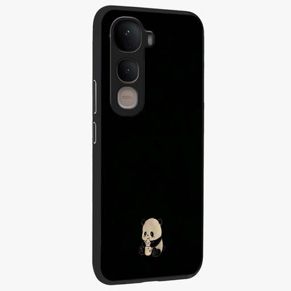 Midnight Panda Love Glass Case upright view showcasing charming panda artwork with playful romantic theme.