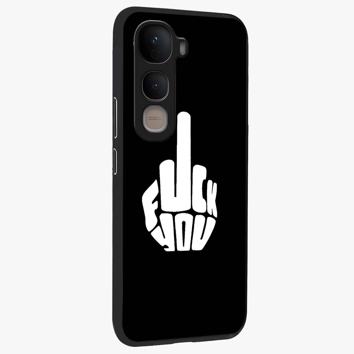 Rebel Mode On Glass Case upright view showcasing striking statement artwork with bold rebellious theme.
