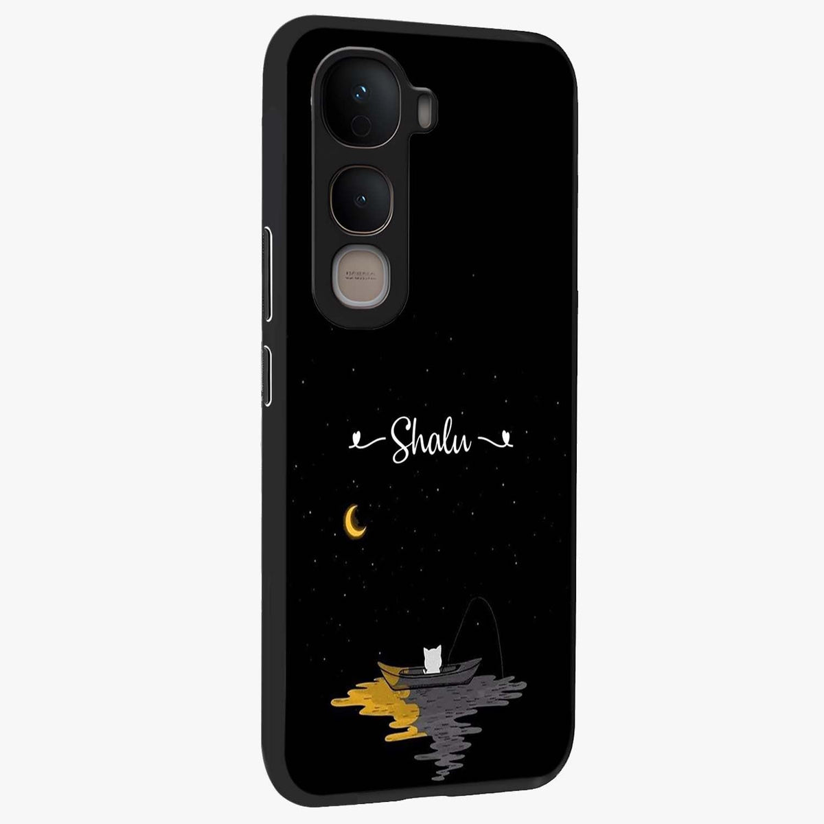 Silent Night Row Glass Case upright view showcasing tranquil night artwork with serene landscape theme.