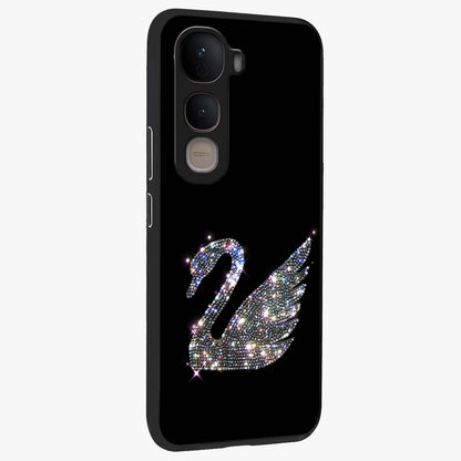 Starlit Swan Grace Glass Case upright view showcasing beautiful swan artwork with peaceful night themed design.