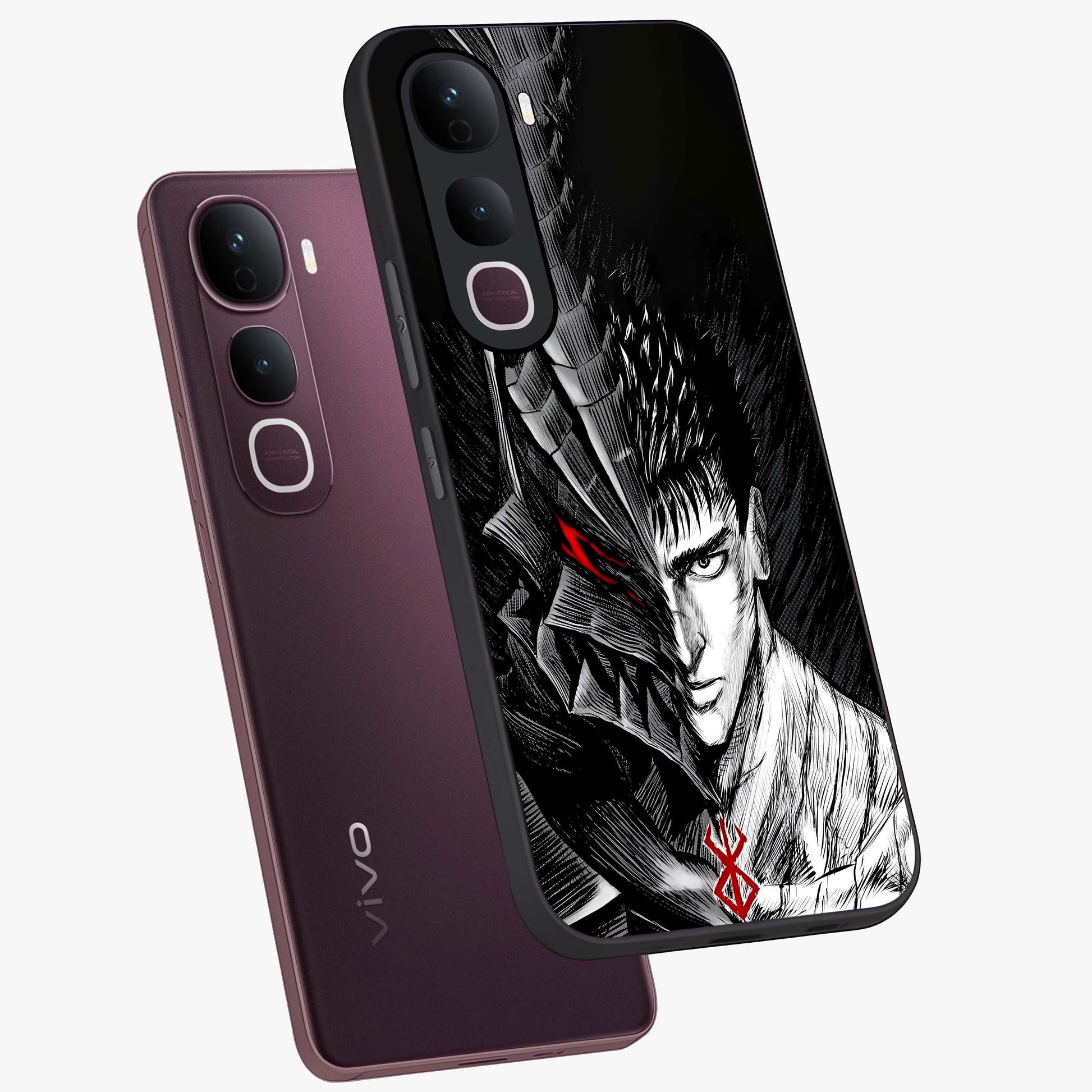 Berserker Blood Oath Glass Case displayed in angled mockup highlighting dark fantasy graphic design and powerful theme.