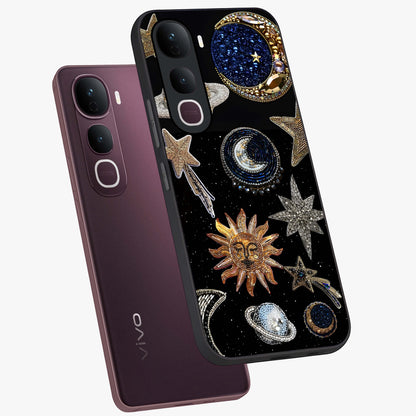 Celestial Gem Constellations Glass Case displayed in angled mockup highlighting gemstone inspired constellation design.