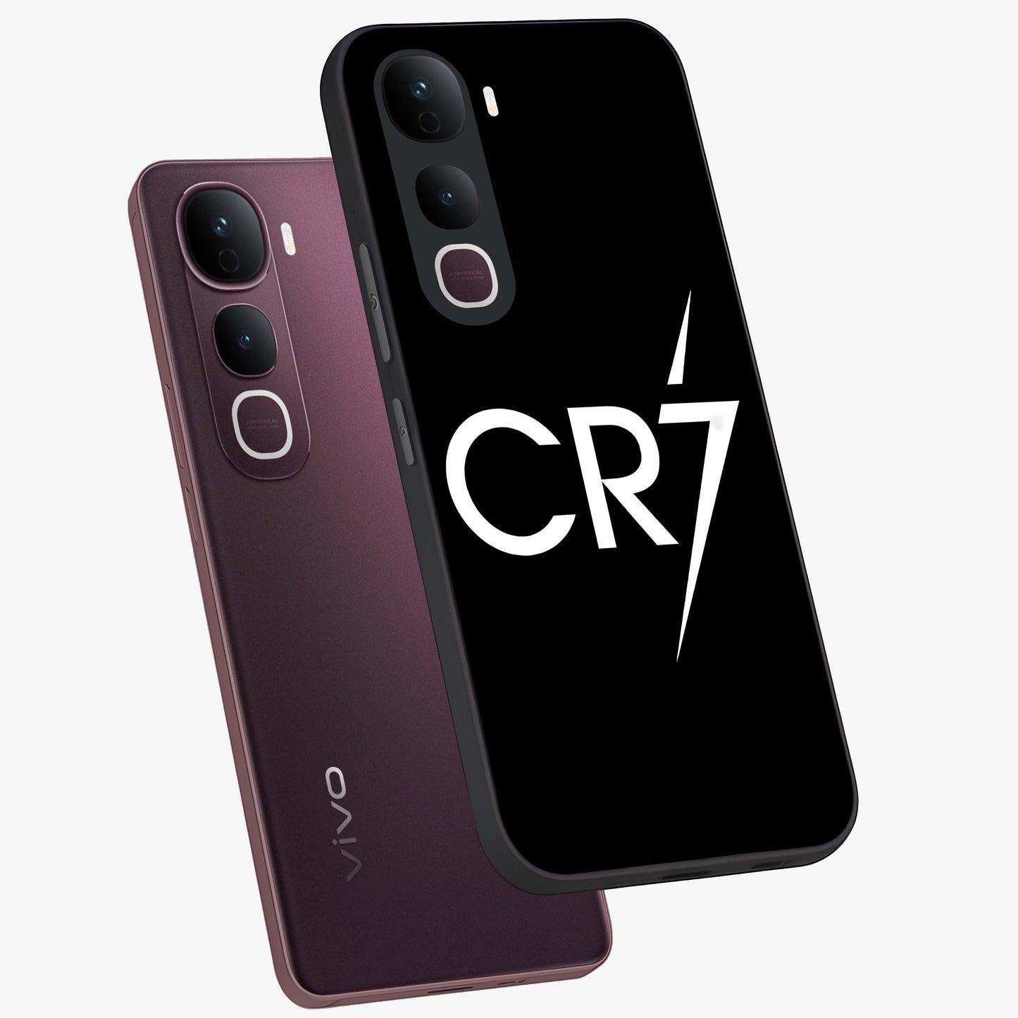 Cr7 Elite Strike Glass Case displayed in angled mockup highlighting powerful sports graphic with bold athletic theme.