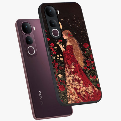 Crimson Dreams Glass Case displayed in angled mockup highlighting soft crimson aesthetic design with artistic theme.