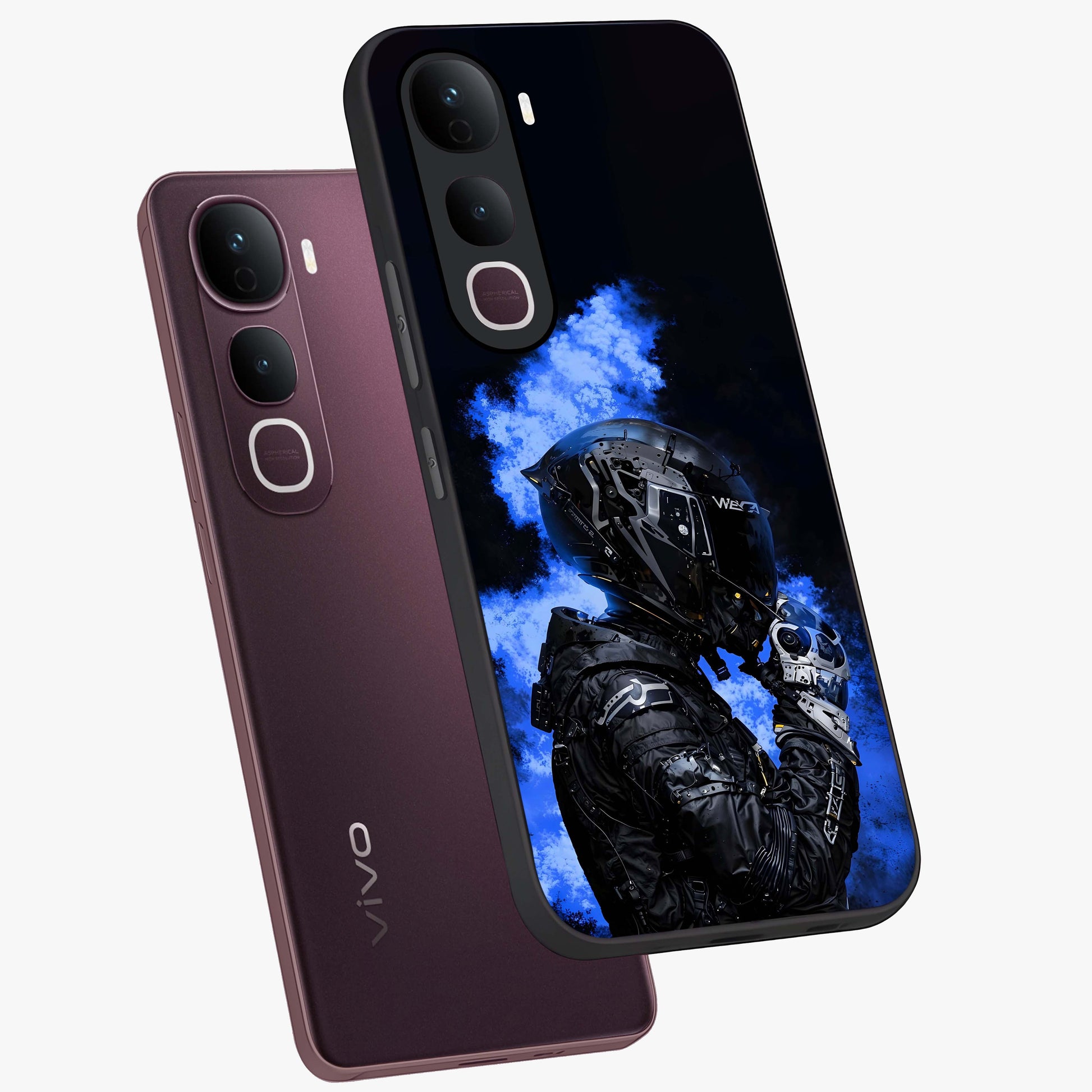 Cyber Sentinel Protocol Glass Case displayed in angled mockup highlighting digital cyber design with sci-fi aesthetic style.