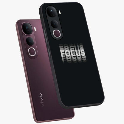 Focus Mode On Glass Case displayed in angled mockup highlighting clean minimal text artwork with modern aesthetic style.