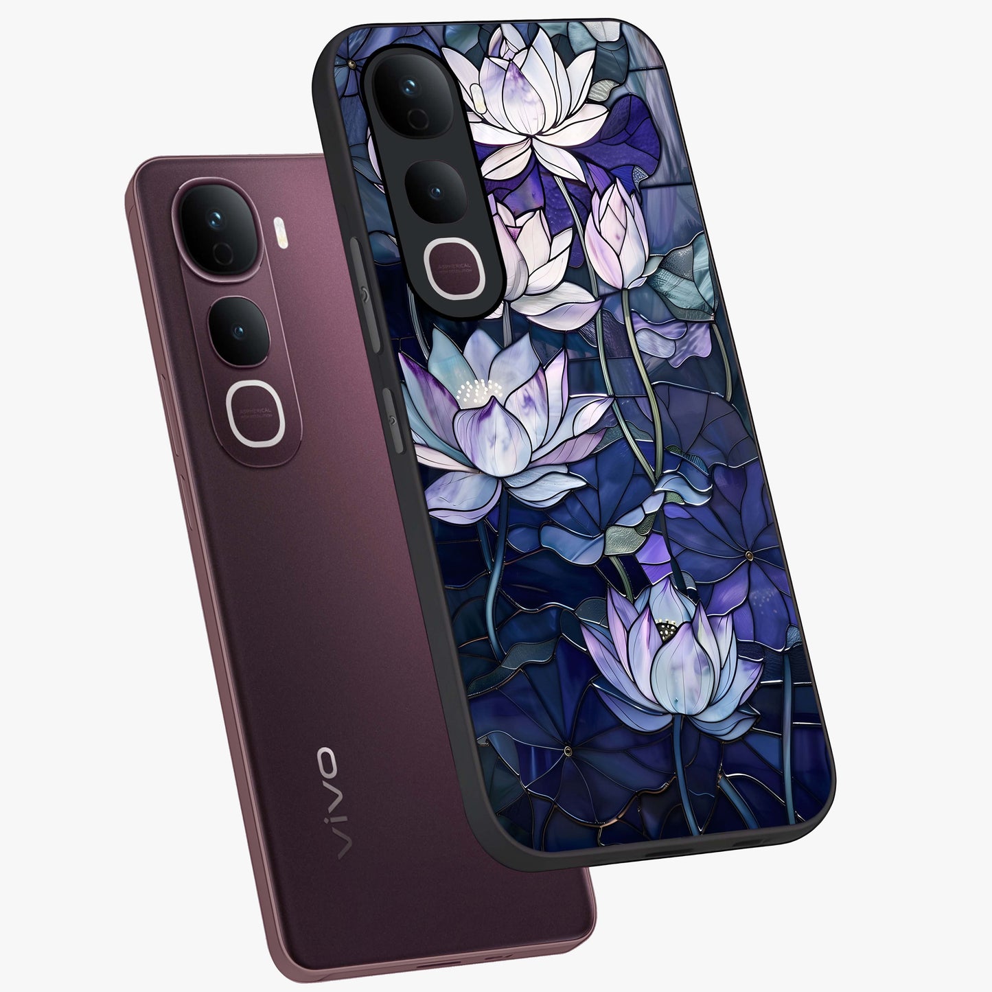 Gloss Petal Rush Glass Case displayed in angled mockup highlighting vibrant petal design with elegant floral aesthetic.