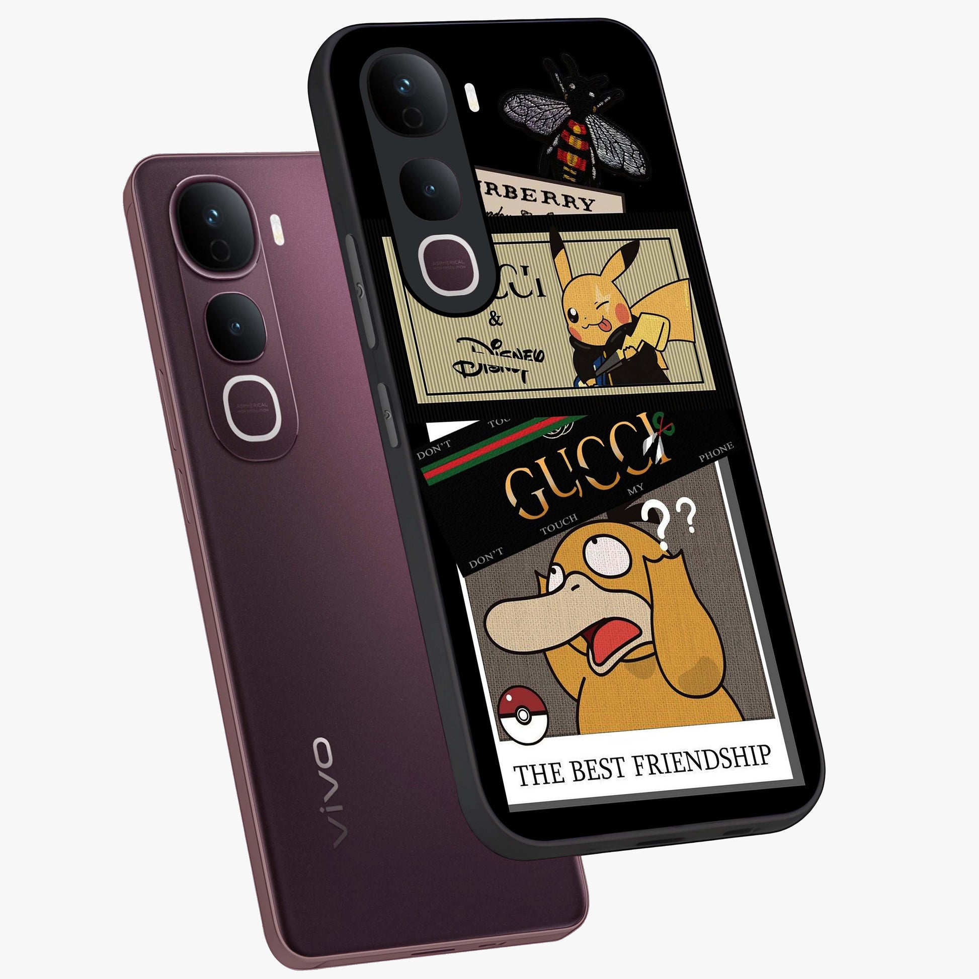 Gucci Play Mashup Glass Case displayed in angled mockup highlighting stylish fashion mashup design with bold aesthetic.