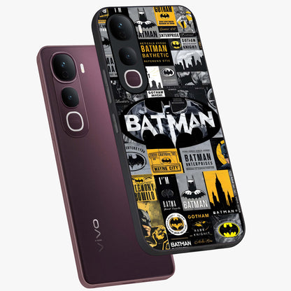 Knight Gotham Rise Glass Case displayed in angled mockup highlighting powerful knight silhouette design with dramatic aesthetic.