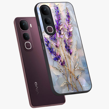 Lavender Dream Glow Glass Case displayed in angled mockup highlighting dreamy purple glow design with soft artistic style.
