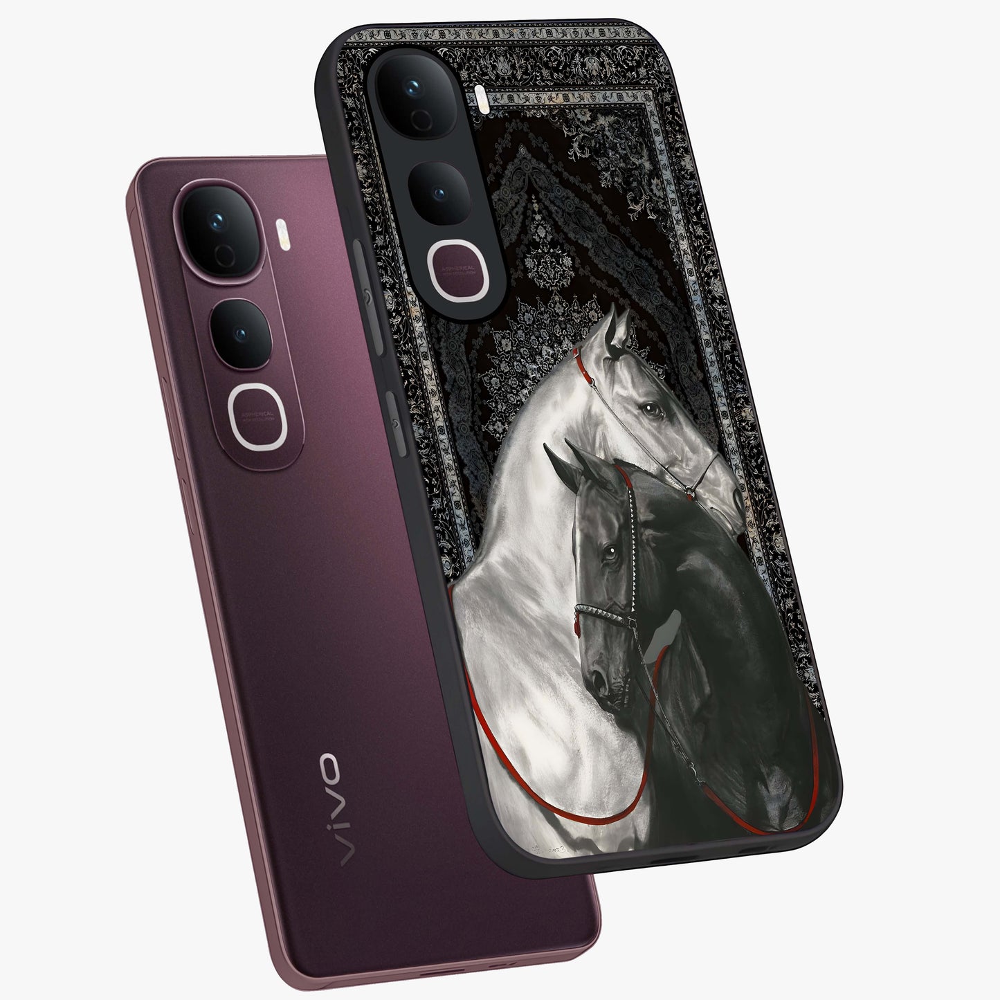 Majestic Ride Legacy Glass Case displayed in angled mockup highlighting sleek vehicle design with bold racing aesthetic.