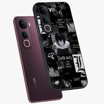 Midnight Chaos Mind Glass Case displayed in angled mockup highlighting chaotic artistic design with dramatic midnight aesthetic.