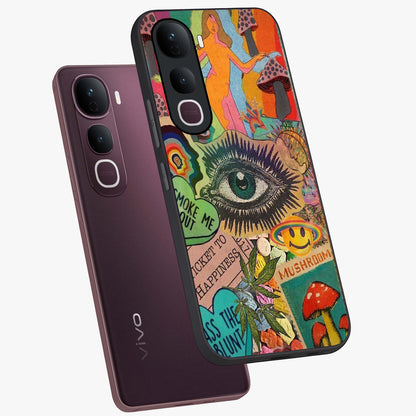 Mystic Eye Wonderland Glass Case displayed in angled mockup highlighting magical eye illustration with dreamy aesthetic.
