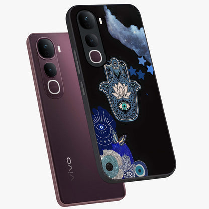 Mystic Hand Aura Glass Case displayed in angled mockup highlighting magical aura design with spiritual aesthetic style.