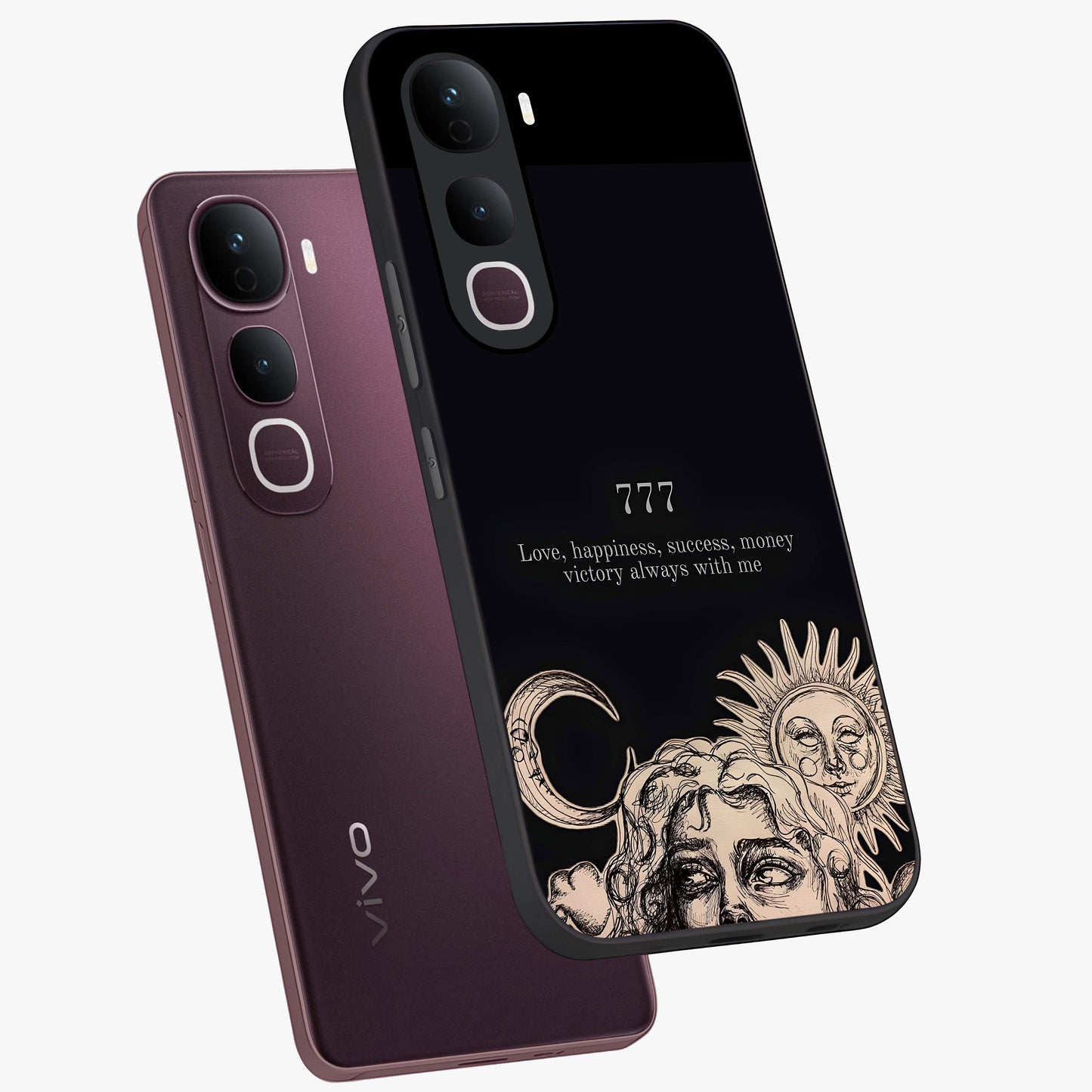 Mystic Victory Aura Glass Case displayed in angled mockup highlighting energetic aura design with bold mystical aesthetic.